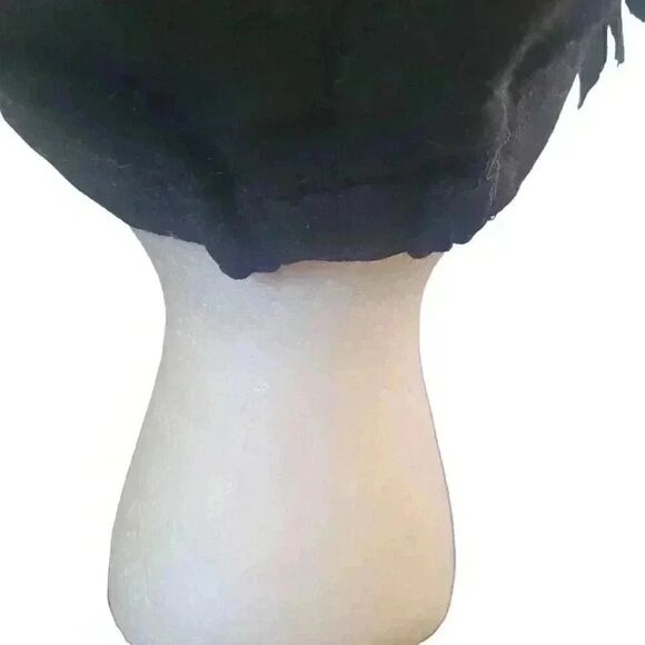 Target Women's Black Poly/Wool Purple Lined Newsboy Cap w Floral Accent - Picture 7 of 10